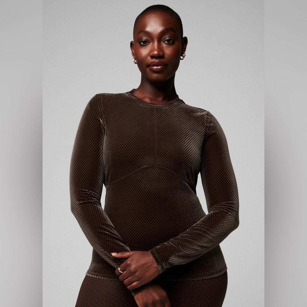Fabletics Velour Seamed Long-Sleeve Top